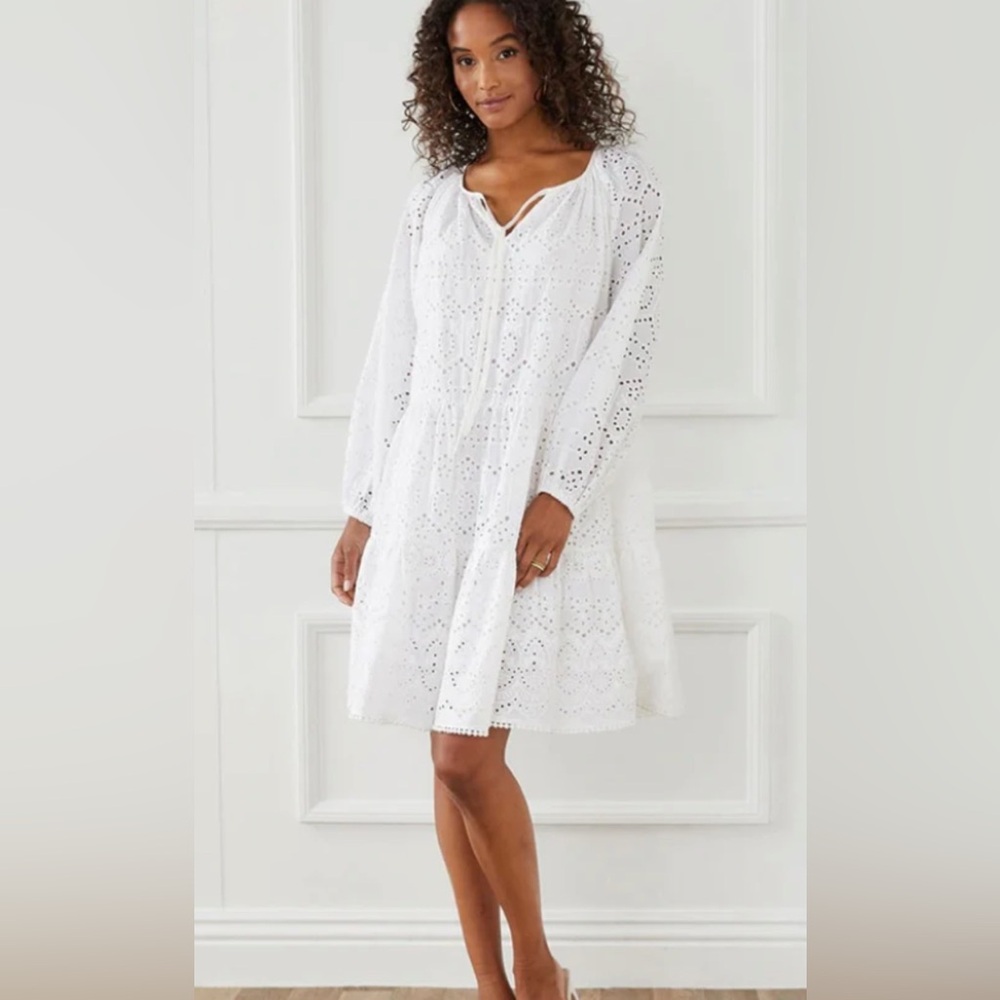 Karen Kane White Eyelet Cotton Dress